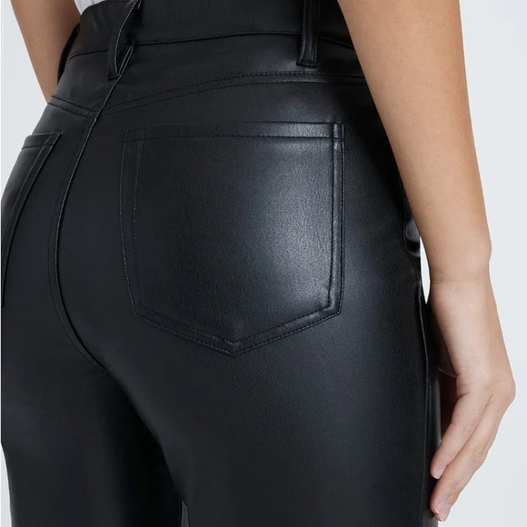 VEGAN FAUX LEATHER EASY SLIM PANT IN BLACK - Picture 2 of 3